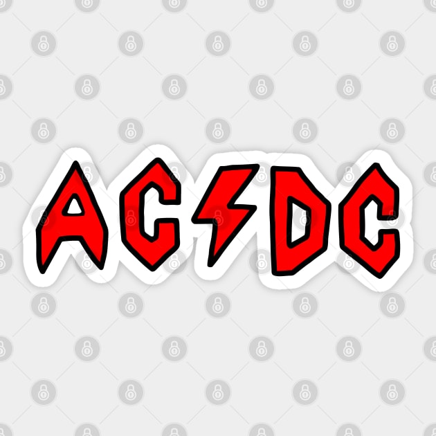 Butt-Head AC/DC - Red Sticker by Botak Solid Art